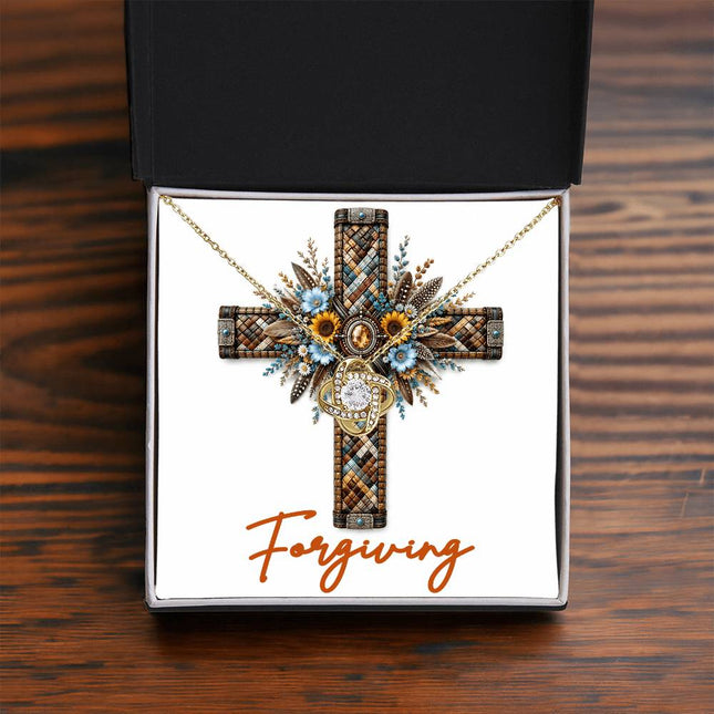 Forgiving Cross Sunflowers | Christian Love Knot Necklace | Her Word