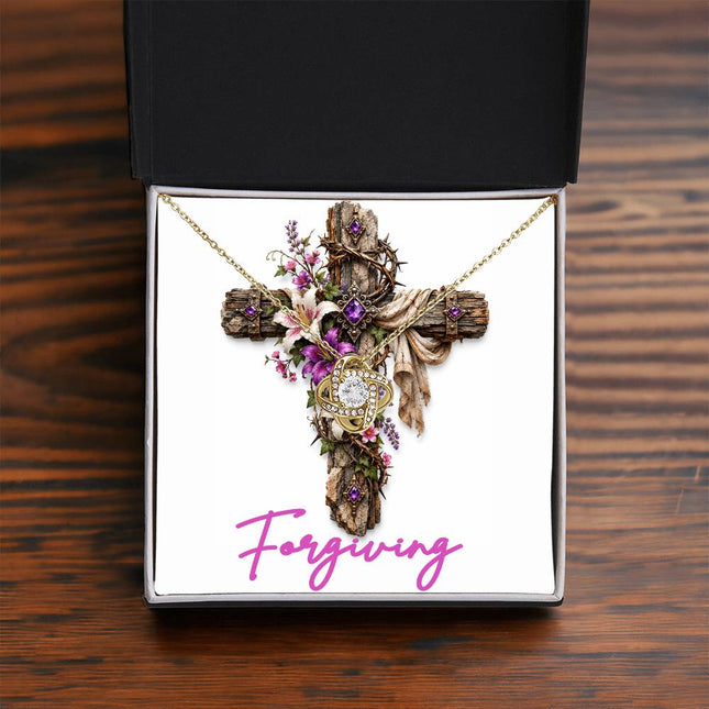 Forgiving Cross Lilies | Christian Love Knot Necklace | Her Word