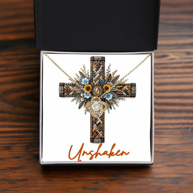 Unshaken Cross Sunflowers | Christian Love Knot Necklace | Her Word