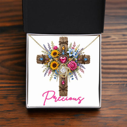 Precious Cross Flowers | Christian Love Knot Necklace | Her Word