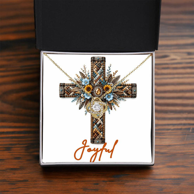 Joyful Cross Sunflowers | Christian Love Knot Necklace | Her Word