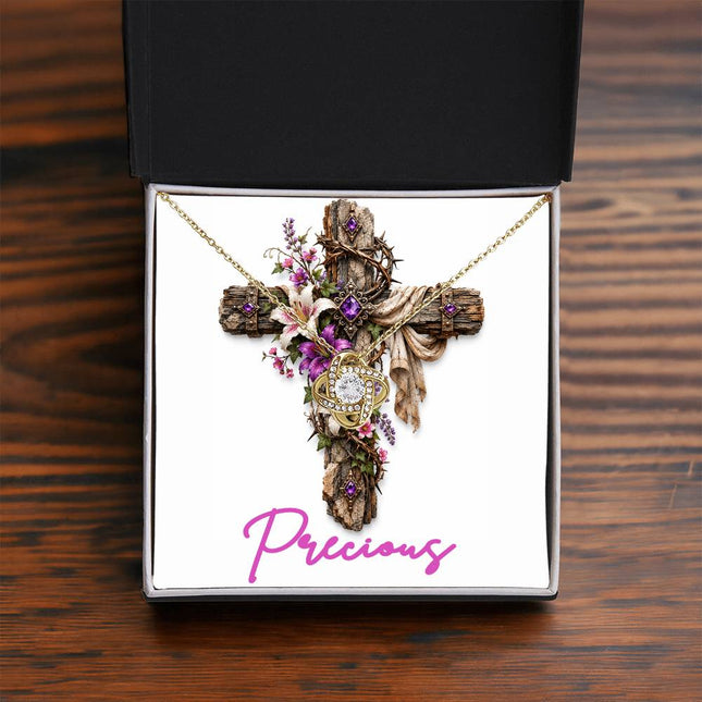 Precious Cross Lilies | Christian Love Knot Necklace | Her Word
