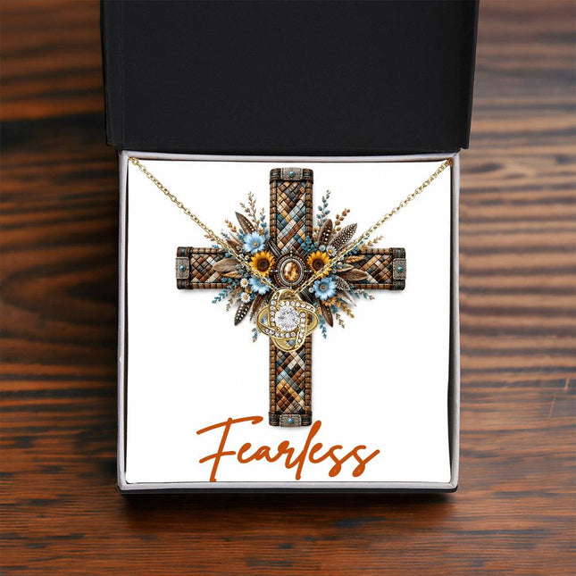 Fearless Cross Sunflowers | Christian Love Knot Necklace | Her Word