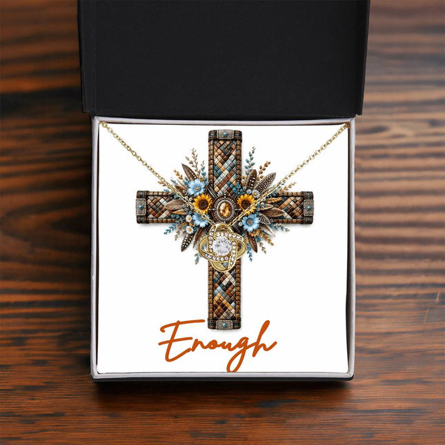 Enough Cross Sunflowers | Christian Love Knot Necklace | Her Word