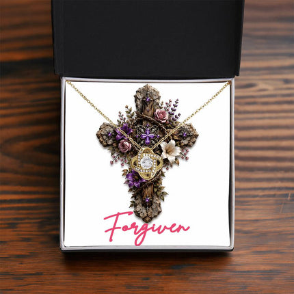 Forgiven Cross Roses | Christian Love Knot Necklace | Her Word