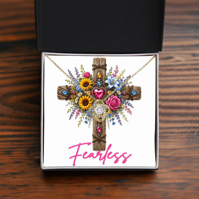 Fearless Cross Flowers | Christian Love Knot Necklace | Her Word