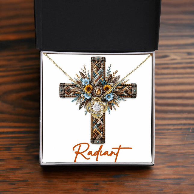 Radiant Cross Sunflowers | Christian Love Knot Necklace | Her Word