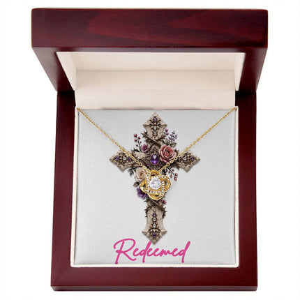 Redeemed Cross Roses | Christian Love Knot Necklace | Her Word