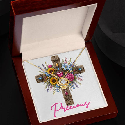 Precious Cross Flowers | Christian Love Knot Necklace | Her Word