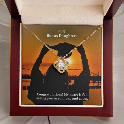 Bonus Daughter Graduation Love Knot Necklace | Congratulations Gift