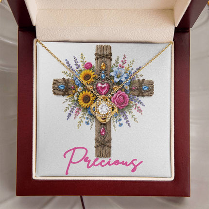 Precious Cross Flowers | Christian Love Knot Necklace | Her Word