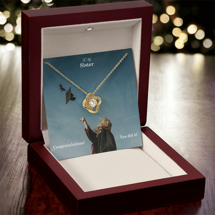 Sister Graduation Love Knot Necklace | Congratulations Gift