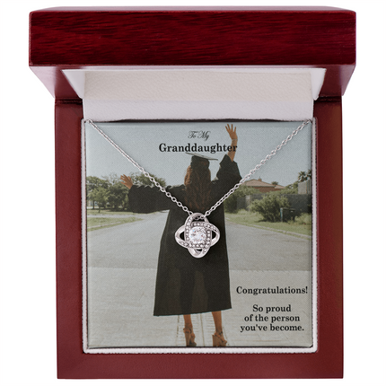 Granddaughter Graduation Love Knot Necklace | Congratulations Gift