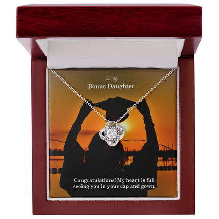 Bonus Daughter Graduation Love Knot Necklace | Congratulations Gift