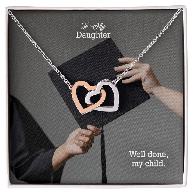 Daughter Graduation Interlocking Hearts Necklace | Well Done Gift