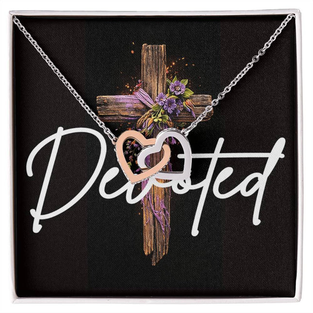 Devoted | Christian Interlocking Hearts Necklace | Gift for Her