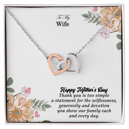 Thank You Is Too Simple for All You Do | Christian Cross Necklace | Mother's Day Gift for Wife | Faith Gift