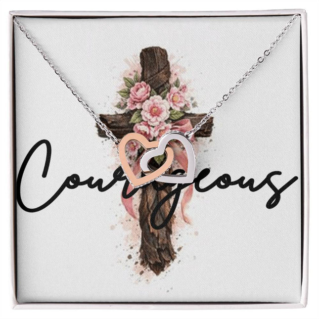 Courageous | Christian Interlocking Hearts Necklace | Gift for Her