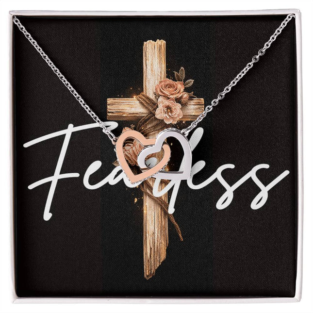 Fearless | Christian Interlocking Hearts Necklace | Gift for Her