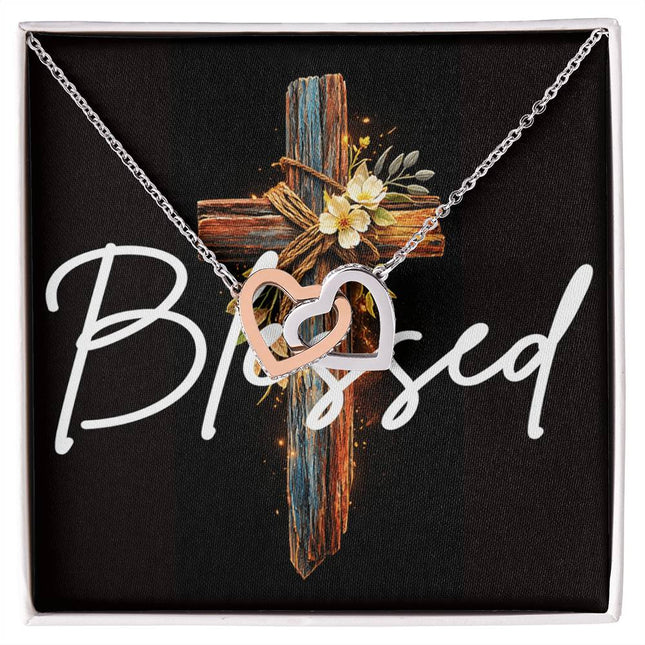Blessed | Christian Interlocking Hearts Necklace | Gift for Her