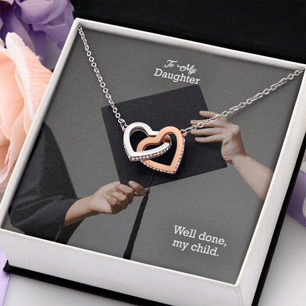 Daughter Graduation Interlocking Hearts Necklace | Well Done Gift