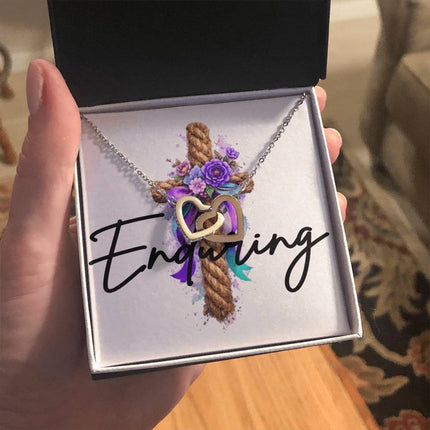 Enduring | Christian Interlocking Hearts Necklace | Gift for Her