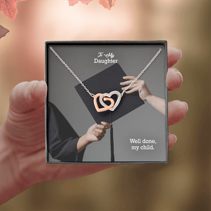 Daughter Graduation Interlocking Hearts Necklace | Well Done Gift