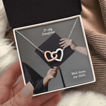 Daughter Graduation Interlocking Hearts Necklace | Well Done Gift