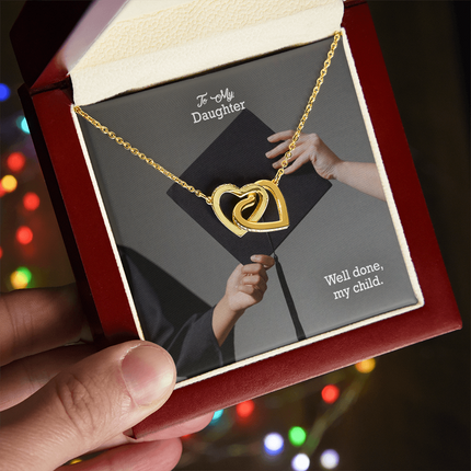 Daughter Graduation Interlocking Hearts Necklace | Well Done Gift