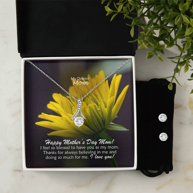 Christian alluring beauty necklace with "Blessed to Have You as My" message — modern Mother's Day gift for mom, in luxury gift box