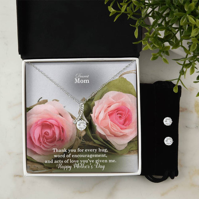 Christian alluring beauty necklace with "Thank You for Every Hug & Word of Encouragement" message — modern Mother's Day gift for mom, in luxury gift box