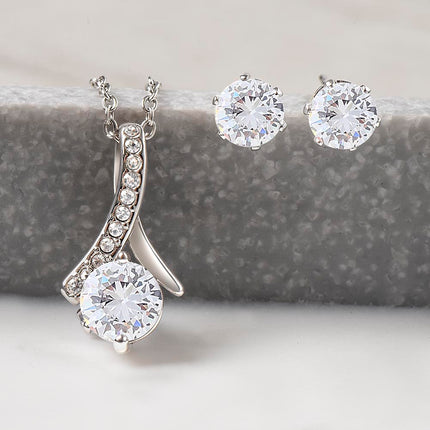 Devoted | Christian Alluring Beauty Necklace and Cubic Zirconia Earring Set | Gift for Her