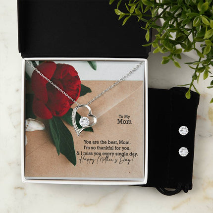 You Are the Best Mom I'm Thankful & I Miss You | Christian Forever Love Necklace | Mother's Day Gift for Mom | Faith Gift