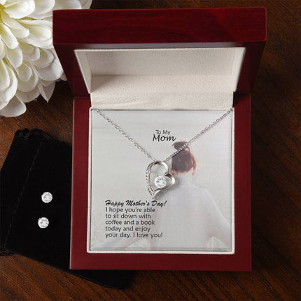 Sit Down with Coffee & Enjoy Your Day | Christian Forever Love Necklace | Mother's Day Gift for Mom | Faith Gift