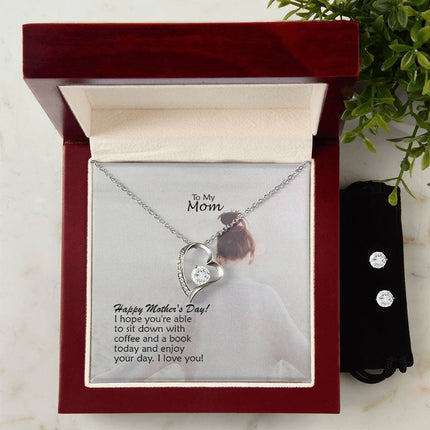 Sit Down with Coffee & Enjoy Your Day | Christian Forever Love Necklace | Mother's Day Gift for Mom | Faith Gift