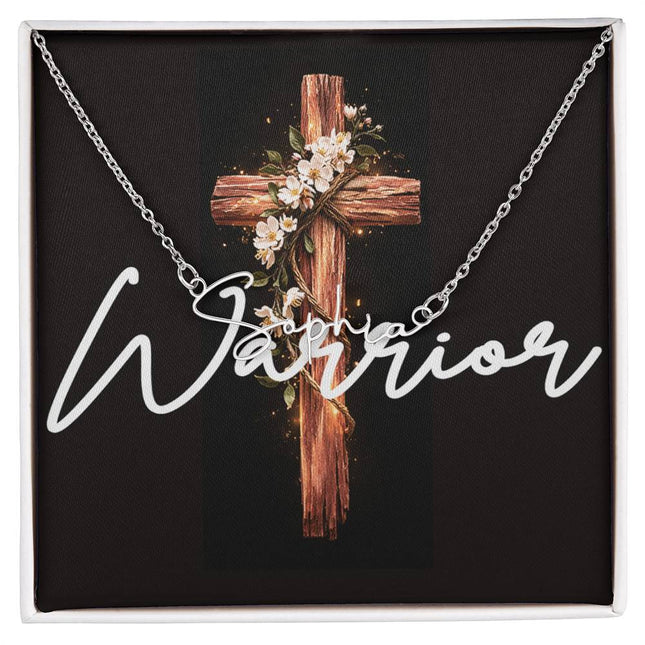 Warrior | Christian Signature Style Name Necklace | Gift for Her