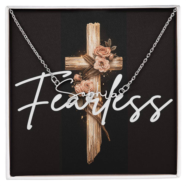 Fearless | Christian Signature Style Name Necklace | Gift for Her