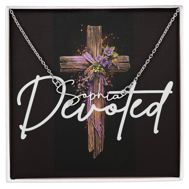 Devoted | Christian Signature Style Name Necklace | Gift for Her