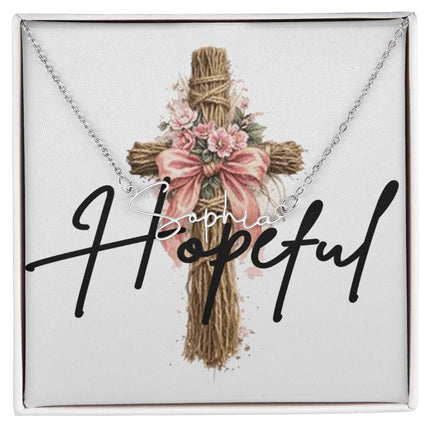 Hopeful | Christian Signature Style Name Necklace | Gift for Her