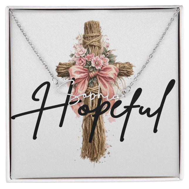Hopeful | Christian Signature Style Name Necklace | Gift for Her