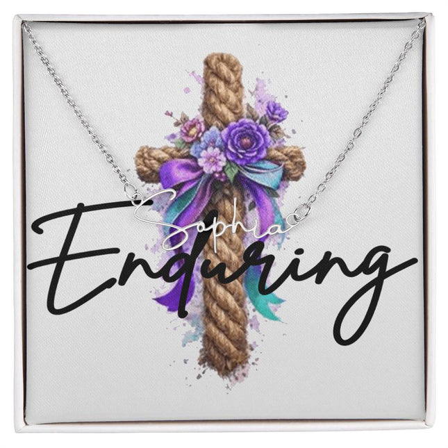 Enduring | Christian Signature Style Name Necklace | Gift for Her