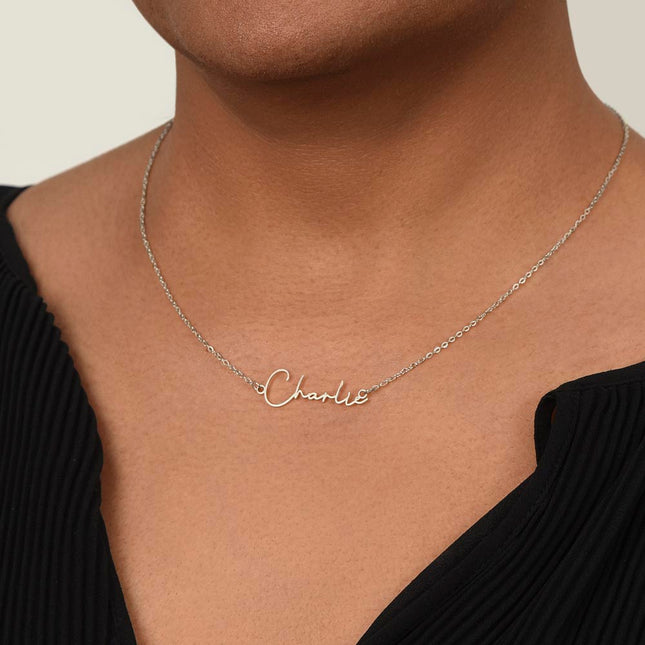 Rainbow Cross Cherub Angels | Christian Signature Name Necklace | Gift for Kids
