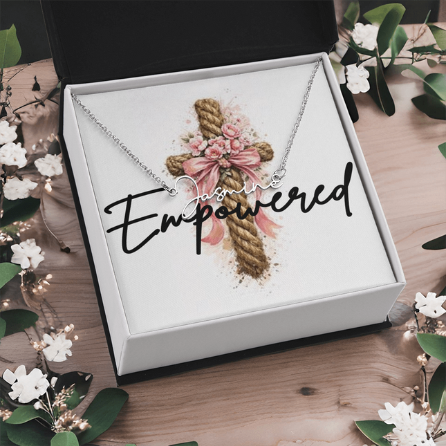 Empowered | Christian Signature Style Name Necklace | Gift for Her