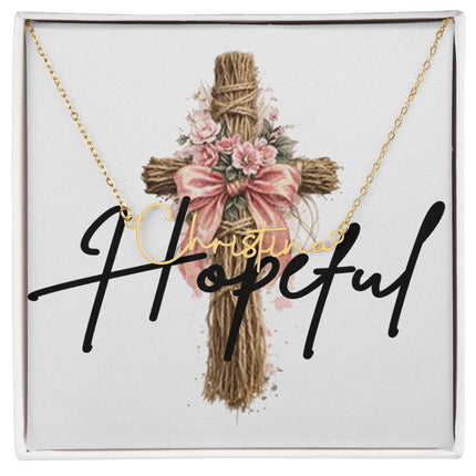Hopeful | Christian Signature Style Name Necklace | Gift for Her