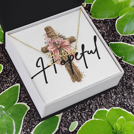 Hopeful | Christian Signature Style Name Necklace | Gift for Her