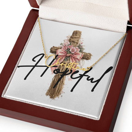 Hopeful | Christian Signature Style Name Necklace | Gift for Her