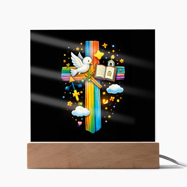 Dove & Holy Bible Acrylic Plaque – Christian Gift for Kids