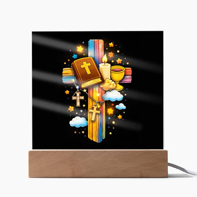 Holy Bible & Chalice Acrylic Plaque – Christian Gift for Kids