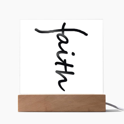 Faith Acrylic Plaque | LED Lighted Christian Home Decor Sign