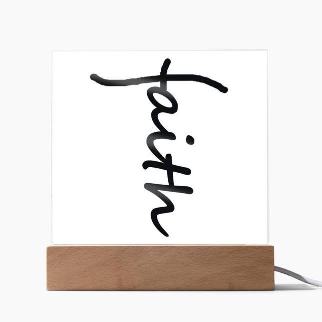 Faith Acrylic Plaque | LED Lighted Christian Home Decor Sign